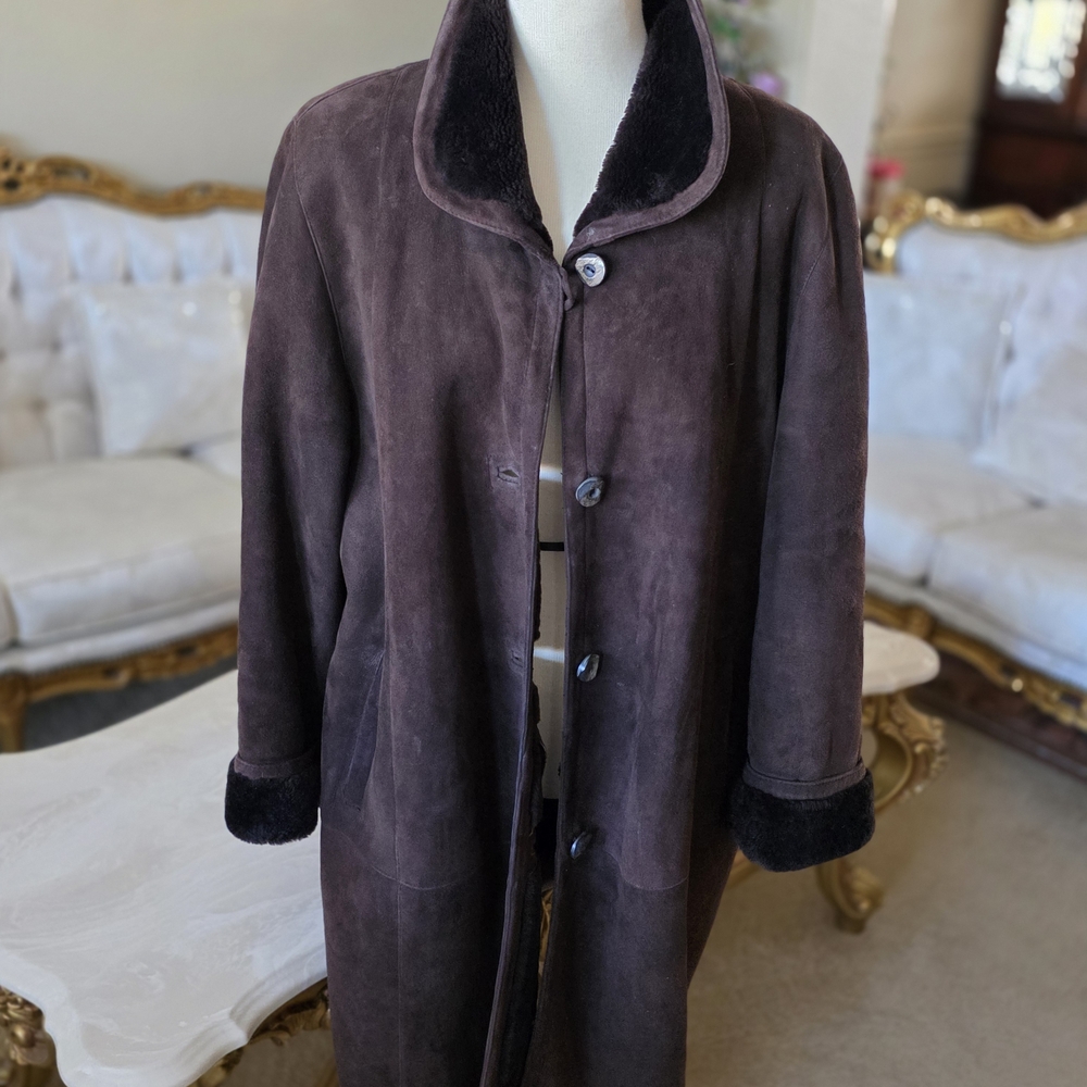 Luxurious Dark Brown 100% Genuine European Sheepskin Leather Jacket